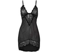 Cottelli Collection Nuisette avec Dentelle en Voile Taille XL Noir