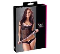 Cottelli Collection Nuisette/Culotte en Noir/Rose Taille S