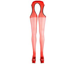 Cottelli Collection Sexe Collants Rouge Ouvert Taille S/M