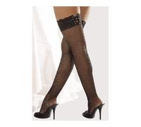 Cottelli Collection Sexy Bas Autoportant en Résille avec Bord en Dentelle/Petit Laçage Taille M/L