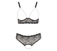 Cottelli Collection Soutien-Gorge Perlenset avec Perles Chaînes Set, Noir, Taille L Noir Large