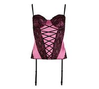 Cottelli Collection Top Jarretelle avec Dentelle Taille 80B/M Rose/Noir
