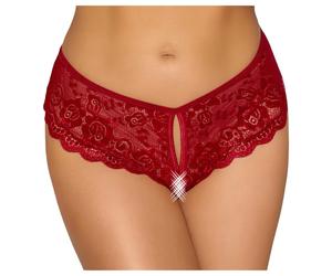 Cottelli - culotte ouverte en dentelle - rouge
