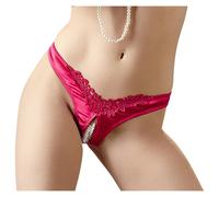 Cottelli - culotte ouverte perlée femme - motif fleuri - rouge - L