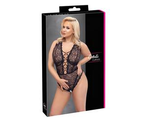 Cottelli Curves - body transparent grande taille - dentelle noire