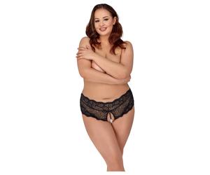 Cottelli Curves - culotte en dentelle ouverte (noir) - XL
