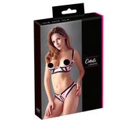 Soutien-gorge et string ouvert - Rose Noir - Taille 100B