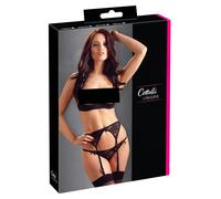 Cottelli - Ensemble lingerie érotique - 3 pièces - noir