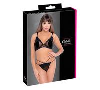 Cottelli - Ensemble de soutien-gorge en dentelle transparente (noir) - M