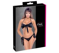 Maillot de Bain 2 Pièces Noeuds Noir - Taille : S/M