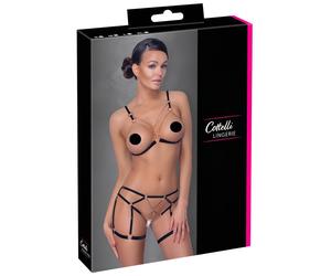 Cottelli - harnais corporel avec chaînes - 2 pièces - noir - L