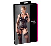 Cottelli - Haut fleuri femme grande taille (noir) - XXXL