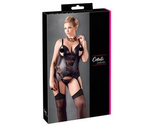 Cottelli - Haut fleuri femme grande taille (noir) - XXXL