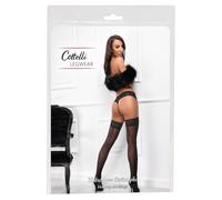 Cottelli LEGWEAR Bas de maintien Collants sexy pour femme Noir L