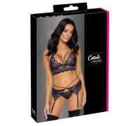 Cottelli - Ensemble 3 pièces dentelle (noir-violet) - XL