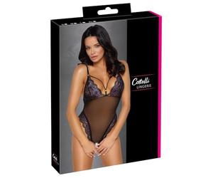 Cottelli LINGERIE 26434481021 Body sans entrejambe Noir/Violet S
