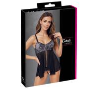 Cottelli LINGERIE Babydoll Et String Décolleté avec Fermeture Éclair Avec Fin