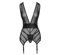 Cottelli Lingerie Basque et String pour femme Black S