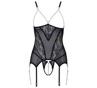 Cottelli Lingerie Cami Ensemble Porte-Jarretelles et Perles pour femme Black L