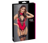 Cottelli Lingerie Crotchless Body pour femme, Rouge/noir, S