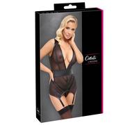 Cottelli LINGERIE Débardeur Avec Bretelles Et String, Péché Noir En Powernet