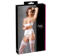 Cottelli LINGERIE - Ensemble 3 pièces en dentelle sexy blanche 85C/L
