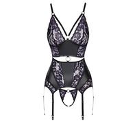Cottelli Lingerie Ensemble Basque pour femme Black/Purple M
