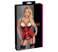 Cottelli LINGERIE Ensemble de Corset String Ouvert en Satin Stretch Et Tendre