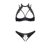 Cottelli Collection – Ensemble de soutien-gorge étagère – Dentelle ouverte Noir 100B-L