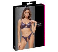 Cottelli LINGERIE Ensemble de Soutien-Gorge Et Slip Violet Excitant Look Mouillé