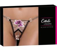 Cottelli - string brodé (noir et blanc) - M/L