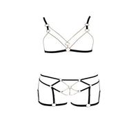 Cottelli - harnais corporel chaîne décorée - 2 pièces (noir) - L