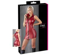 Cottelli Party - mini-robe brillante sans manches à fermeture éclair (rouge)