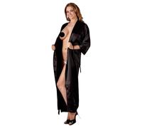 Peignoir satin noir - 2XL/3XL