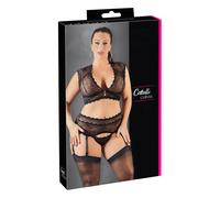 Cottelli Plus Size - ensemble de lingerie en dentelle avec strass (noir)