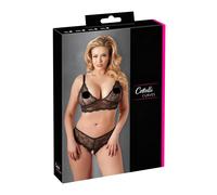 Ensemble soutien gorge et string ouvert noir Taille 3XL