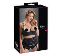 Cottelli Plus Size - soutien-gorge ouvert à armatures et anneaux - noir - 95E