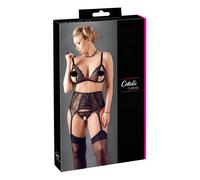 Cottelli Plus Size - Trio de lingerie dentelle (noir) - XXL