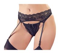 Cottelli - porte-jarretelles en dentelle et string (noir) - XL