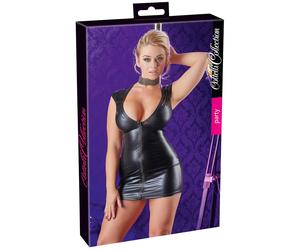 Cottelli - robe moulante sans manches brillante - noir - XL