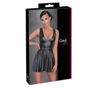 Cottelli - robe plissée sexy - ceinture incluse - noir - L