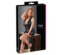 Cottelli Sensuelle Élégance, Mat Wetlook Mini Robe Avec Détails de Dentelle