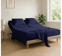 Cottingon Parure de lit 4 pièces pour très Grand lit à tête Flexible, 86,4 cm, draps à Deux Places pour Lits réglables à Nombre de Sommeil, Doux et Respirant, 100% Coton égyptien, Convient aux