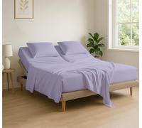 Cottingon Parure de lit 4 pièces pour très Grand lit à tête Flexible, 86,4 cm, draps à Deux Places pour Lits réglables à Nombre de Sommeil, Doux et Respirant, 100% Coton égyptien, Convient aux