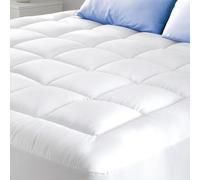 Cotton 100% 130T Mattress Topper 90x190 cm, 600 GSM with Skirt 7D/3D 50/50