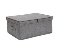 Cotton and linen drawer type clothes and pants storage box, collapsible organizer cloth washable clothes storage box, wardrobe large capacity stackable storage box, can store coats, sweaters, hoodies,