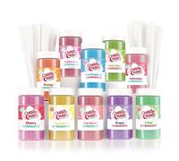 Cotton Candy Express Floss Sugar and Cones Variety Pack with 10 - 11oz Plastic Jars of Assorted Flossing Sugars, Plus 100 Paper Cones. Use With Cotton Candy Express Countertop Machine