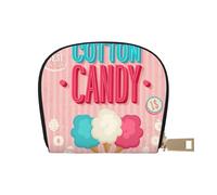 Cotton Candy - Portefeuille pour cartes de crédit pour homme et femme - Étui en cuir avec fermeture éclair - Petit portefeuille pour voyage, blanc, Taille unique