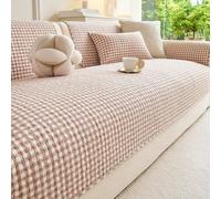 Cotton Checked Sofa Cover 1 2 3 4 Seater, All-Season Non-Slip Couch Cover