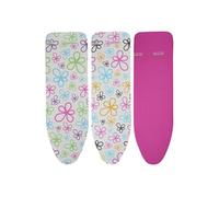 Leifheit Cotton Classic S Couche supérieure de housse de planche à repasser Coton Rose, Blanc